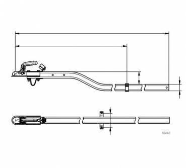 Zugdeichsel KDVU60-B gekröpft 3000mm L